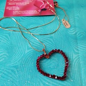 A WireWeaved Copper and Red Crystal Heart